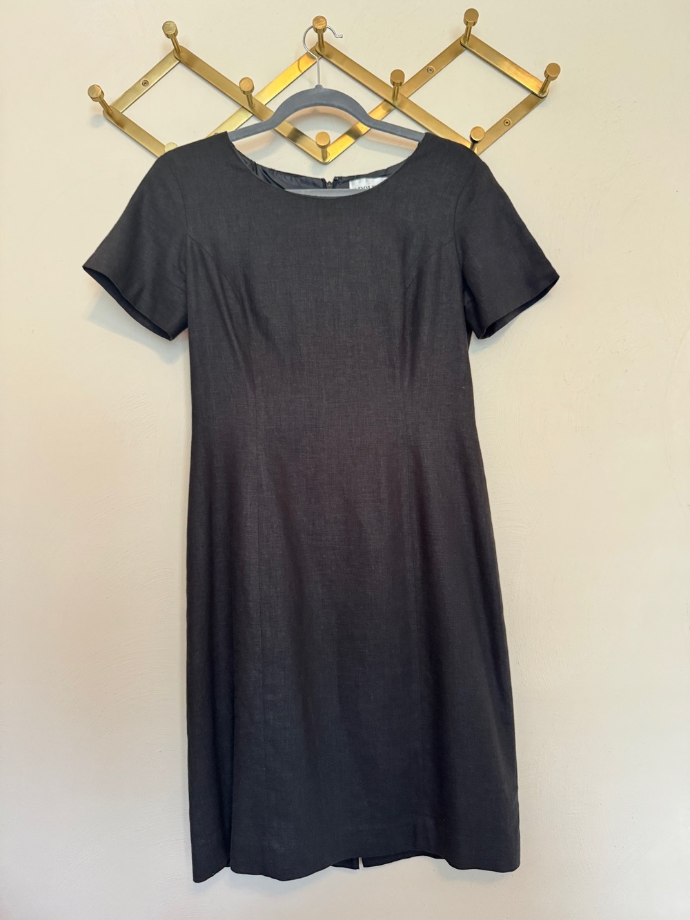 Linen blend classic shift dress